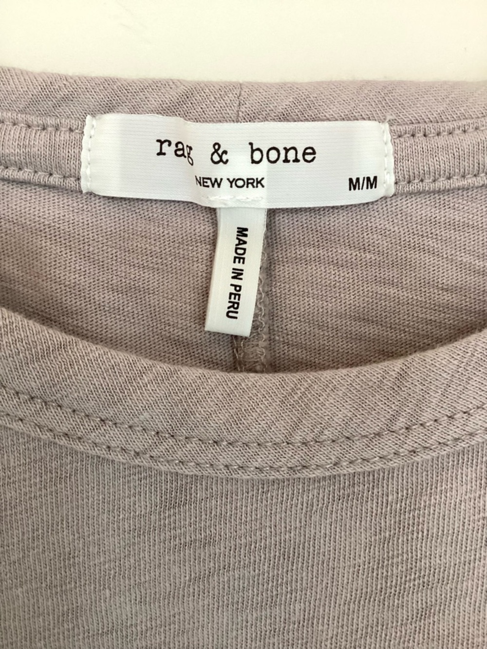 rag & bone Womens Slubbed Tee - Grey Purple Lavender Mauve Cotton T Shirt Size M - Picture 9 of 12
